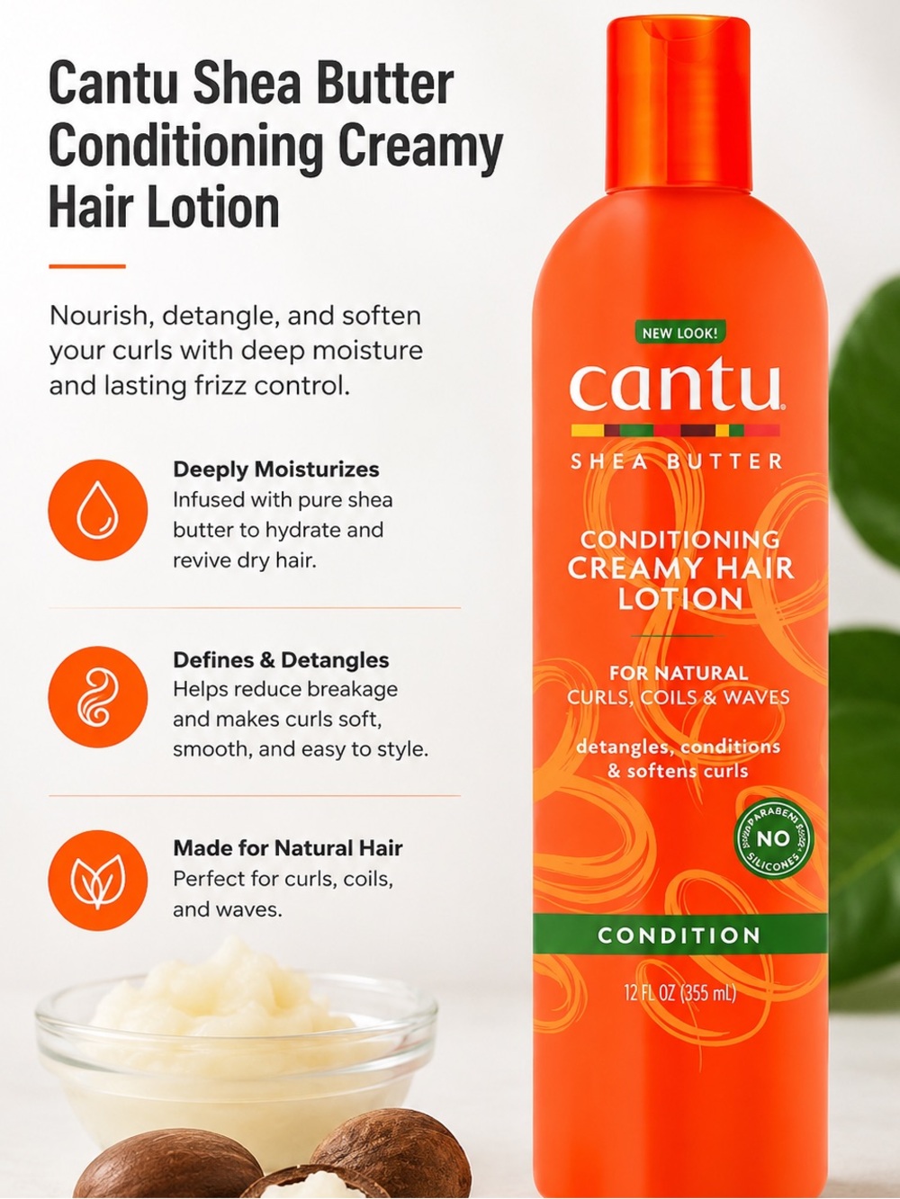 Cantu Shea Butter Conditioning Creamy Hair Lotion — Orange